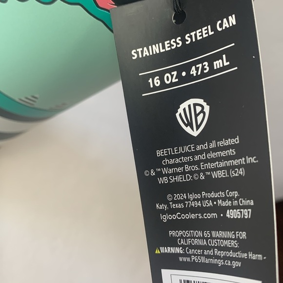 Beetlejuice SANDWORM 16 oz Tumbler Igloo Stainless Steel Can NWT - Picture 8 of 10